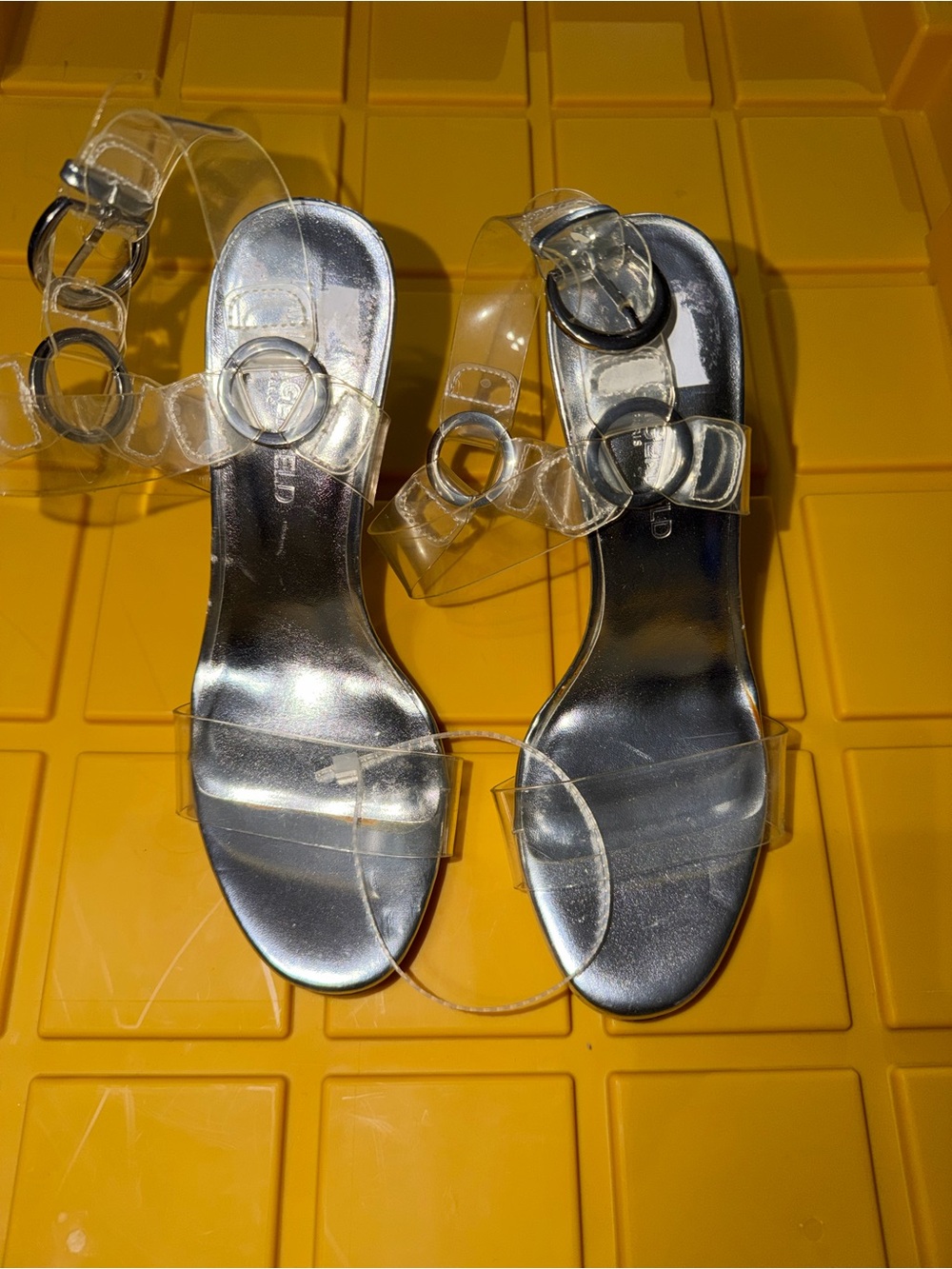 Clear Strap Silver Footbed Women's Sandals KARL LAGERFELD